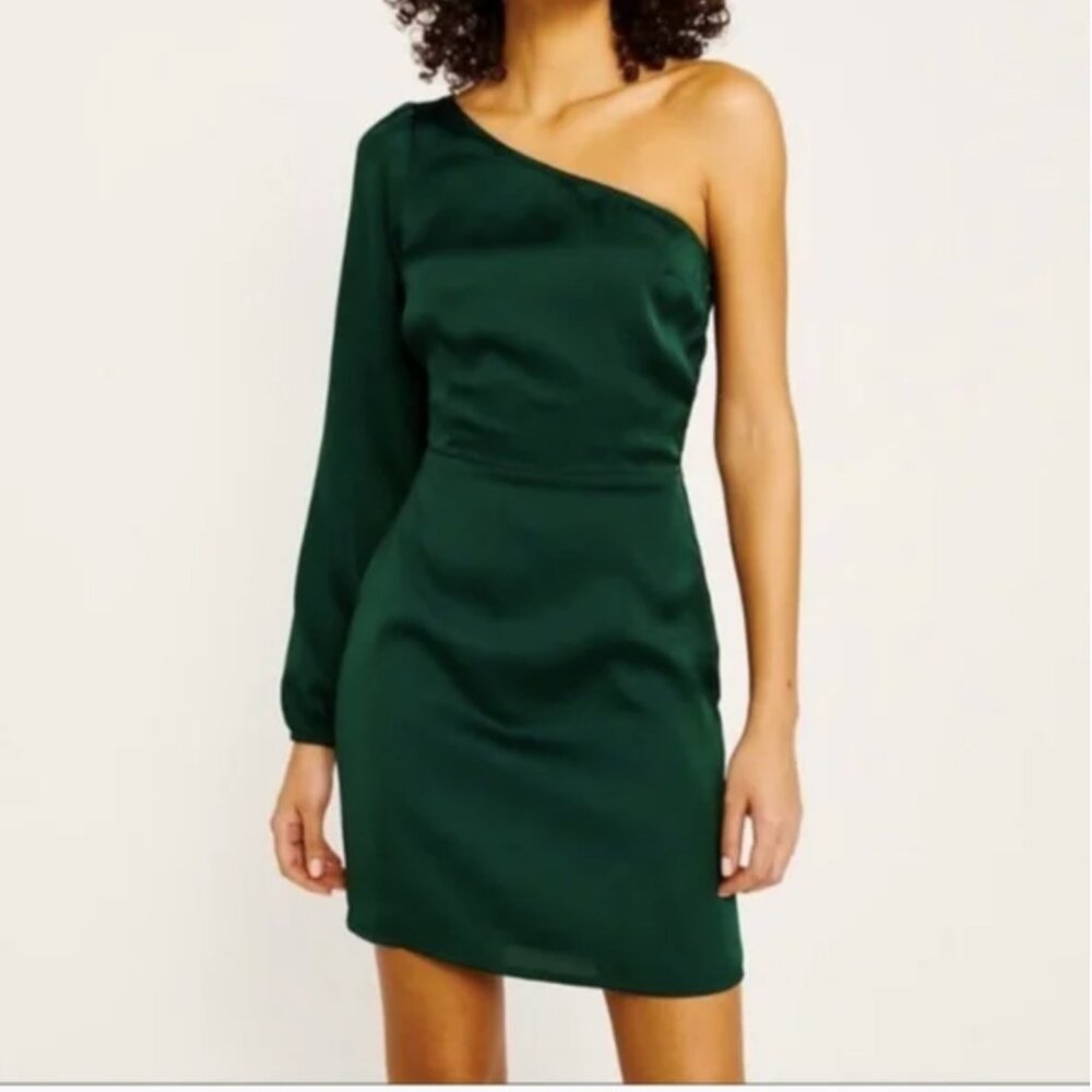Abercrombie & Fitch One Shoulder Green Dress
